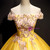 Gold Tulle Off the Shoulder Appliques Quinceanera Dress