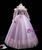 Light Purple Tulle Long Sleeve Appliques Pleats Feather Quinceanera Dress