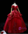 Burgundy Tulle Sequins Appliques Beading Quinceanera Dress