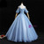 Blue Tulle Appliques Beading Short Sleeve Quinceanera Dress