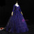 Royal Blue Sequins Long Sleeve V-neck Quinceanera Dress