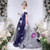 In Stock:Ship in 48 Hours Blue Silver Sequins Appliques Flower Girl Dress