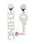 White Key English Alphabet Shape Asymmetrical Earrings