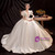 In Stock:Ship in 48 Hours Champagne Satin Wedding Dress With Bow