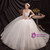 In Stock:Ship in 48 Hours White Tulle Strapless Appliques Wedding Dress