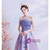 In Stock:Ship in 48 hours Purple Tulle Strapless Prom Dress