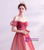 In Stock:Ship in 48 hours Burgundy Tulle Beading Prom Dress