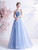 In Stock:Ship in 48 hours Blue Tulle Sleeveless Prom Dress