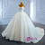 White Ball Gown Tulle Sequins Straps Wedding Dress