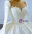 Luxury White Satin Long Sleeve Pearls Wedding Dress