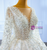 White Tulle Long Sleeve Beading Sequins Wedding Dress