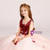 Pink Tulle Red Appliques Flower Girl Dress