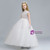 White Tulle Lace Cap Sleeve Flower Girl Dress