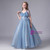 Blue Tulle Spaghetti Straps Flower Girl Dress