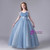 Blue Tulle Spaghetti Straps Flower Girl Dress