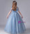 Blue Tulle Spaghetti Straps Flower Girl Dress