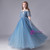 Blue Tulle Sequins Pleats Flower Girl Dress