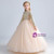 Tulle Sequins Long Sleeve Champagne Flower Girl Dress