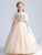 Champagne Tulle Sequins Flower Girls Dress