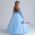 Sky Blue Sequins Long Sleeve Flower Girl Dress