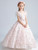 Pink Appliques Tulle Flower Girl Dress