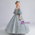 Gray Green Sequins Flower Girl Dress