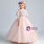 Pink Tulle Sequins Long Flower Girl Dress