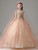 Pink Sequins Tulle High Neck Flower Girl Dress