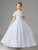 White Ball Gown Sequins Flower Girl Dress