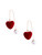 Burgundy Heart Faux Pearl Personalized Drop Earrings