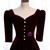 Dark Burgundy Velvet Hi Lo Short Sleeve Prom Dress
