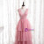 Pink Tulle V-neck Beading Sequins Prom Dress