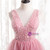 Pink Tulle V-neck Beading Sequins Prom Dress