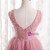 Pink Tulle V-neck Beading Sequins Prom Dress