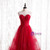 A-Line Burgundy Tulle Sweetheart Prom Dress