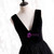 Black Tulle Velvet V-neck Prom Dress