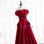 Burgundy Satin Strapless Pleats Prom Dress