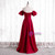 Winsome Burgundy Satin Off the Shoulder Pleats Prom Dress