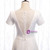 White Satin Short Sleeve Lace Back Short Prom Dress