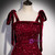 A-Line Burgundy Sequins Straps Prom Dress