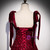 A-Line Burgundy Sequins Straps Prom Dress