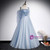 Blue Tulle Spaghetti Straps Sleeveless Prom Dress