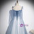 Blue Tulle Spaghetti Straps Sleeveless Prom Dress