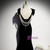 Black Mermaid Velvet V-neck Backless Pearls Prom Dress