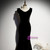 Black Mermaid Velvet V-neck Backless Pearls Prom Dress