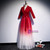 Red Tulle Long Sleeve V-neck Prom Dress