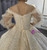 Adorable Champagne Tulle Sequins Long Sleeve Beading Wedding Dress