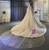 Light Champagne Tulle Sequins V-neck Long SLeeve Wedding Dress