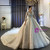 White Sequins V-neck Long Sleeve Beading Wedding Dress