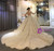 Sequins Long Sleeve Backless Heavy Industry Embroidery Palace Retro Wedding Dress
